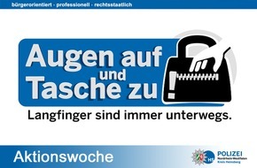 Kreispolizeibehörde Heinsberg: POL-HS: "Augen auf und Tasche zu" - Taschendiebstahlsaktionswoche der Polizei