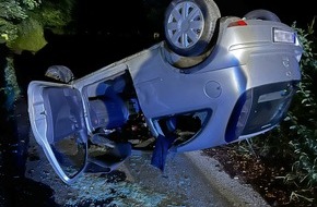 Polizei Aachen: POL-AC: Unfall in der Eifel - Auto landet auf dem Dach