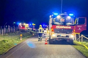 Feuerwehr Wenden: FW Wenden: Verkehrsunfall mit eingeklemmter Person: Einsatz der Drohneneinheit der Feuerwehr Wenden