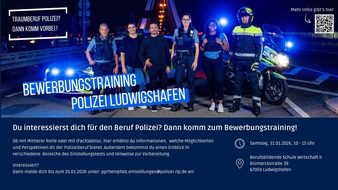 Polizeipr&auml;sidium Rheinpfalz: POL-PPRP: Bewerbungstraining in Ludwigshafen - Dein Start f&uuml;r eine Karriere bei der Polizei