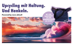 news aktuell GmbH: Wenn die Bühne zum Taschen-Unikat wird: news aktuell startet Upcycling-Aktion beim Kommunikationskongress 2025