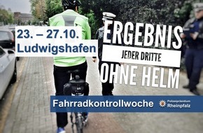 Polizeipräsidium Rheinpfalz: POL-PPRP: Ergebnis der Fahrradkontrollwoche