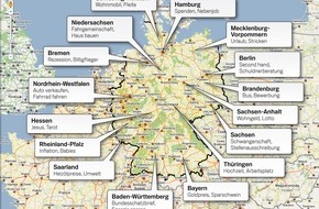 Google Germany GmbH: Globale Finanzkrise und wie die Deutschen damit umgehen: Hessen vertrauen auf "Jesus" während Bayern eher aufs "Sparschwein" setzen