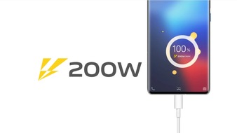 vivo Deutschland: Von 1 auf 100% in 10 Minuten: vivo stellt erste kommerzielle 200-Watt-Schnellladefunktion für Smartphones vor