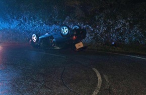 Polizeipräsidium Koblenz: POL-PPKO: Auto überschlug sich - Fahrerin blieb unverletzt