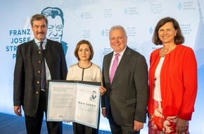 Hanns-Seidel-Stiftung e.V.: PM Maia Sandu hat Franz Josef Strauß-Preis erhalten