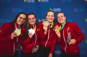 DLRG - Deutsche Lebens-Rettungs-Gesellschaft: DLRG-Rettungsschwimmer beenden Weltspiele im Goldrausch / 11. World Games in Birmingham (USA)