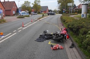 Polizeiinspektion Nienburg / Schaumburg: POL-NI: Motorradfahrer verunfallt im Holtorfer Kreisel