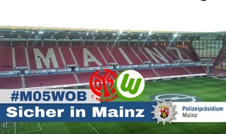 Polizeipräsidium Mainz: POL-PPMZ: Mainz - Bundesligaspiel Mainz gegen Wolfsburg endet mit Landfriedensbruch