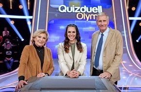 ARD Das Erste: News-Legenden gegen "Quizduell-Olymp": Sabine Christiansen und Ulrich Wickert bei Esther Sedlaczek am Freitag, 27. Januar, 18:50 Uhr im Ersten