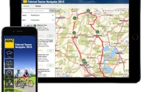 ADAC: ADAC Verlag GmbH & Co. KG: Neue App "Fahrrad Touren Navigator Deutschland 2015" / Mehr als 6000 Radtouren inklusive sprachgeführter Navigation