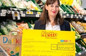 Netto Marken-Discount Stiftung & Co. KG: Netto Marken-Discount übergibt Scheck in Höhe von 707.070 Euro