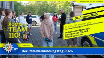 Polizei G&uuml;tersloh: POL-GT: Berufsfelderkundungstag bei der Polizei G&uuml;tersloh