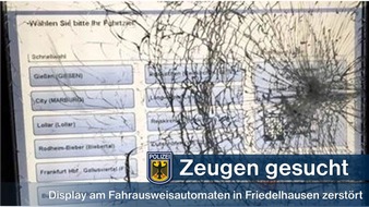 Bundespolizeiinspektion Kassel: BPOL-KS: Vandalismus am Haltepunkt Friedelhausen