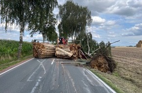 Polizeiinspektion Diepholz: POL-DH: --- Twistringen, Holz-Lkw verunfallt / Straße lange gesperrt - Syke, Taxi beschädigt - Stuhr, Diebstahl eines Lkw ---