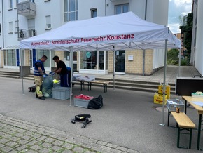 FW Konstanz: Mehrere brennende Fahrzeuge in Tiefgarage