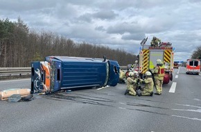 Freiwillige Feuerwehr Lehrte: FW Lehrte: Verkehrsunfall auf der Autobahn 2