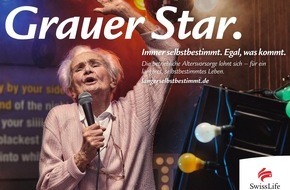 Swiss Life Deutschland: Mit "Grauem Star": Swiss Life startet Werbekampagne mit jung gebliebenen älteren Menschen für ein längeres, selbstbestimmtes Leben