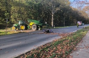 Kreispolizeibehörde Wesel: POL-WES: Kamp-Lintfort - 57-jähriger Motorradfahrer lebensgefährlich verletzt