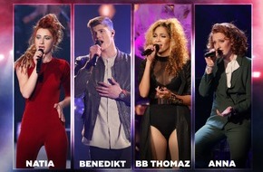 SAT.1: "The Voice of Germany"-Halbfinale legt zu / Natia Todua, Benedikt Köstler, BB Thomaz und Anna Heimrath singen sich ins Finale / SAT.1 Marktführer am Sonntag