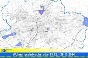 Polizeipräsidium Hamm: POL-HAM: Wohnungseinbruchsradar Hamm für die Woche vom 23. Dezember bis 29. Dezember