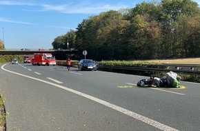 Feuerwehr Iserlohn: FW-MK: Verkehsunfall mit Krad auf der Autobahn BAB 46
