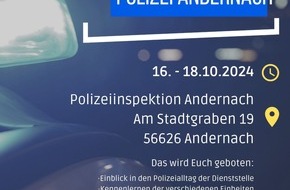 Polizeidirektion Koblenz: POL-PDKO: Schnupperpraktikum bei der Polizeiinspektion Andernach