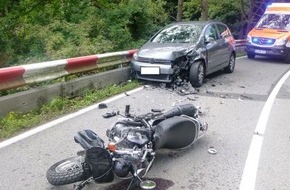 Polizeidirektion Bad Kreuznach: POL-PDKH: Frontalzusammenstoß mit Motorradfahrerin