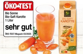 NORMA: NORMA Bio-Saft Karotte der Eigenmarke BIO SONNE erhält beim ÖKO-TEST die Note "sehr gut" / Starke Bewertung im Getränke-Sortiment