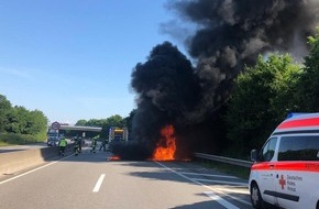 Polizeidirektion Landau: POL-PDLD: Kandel; PKW fängt während der Fahrt an zu brennen