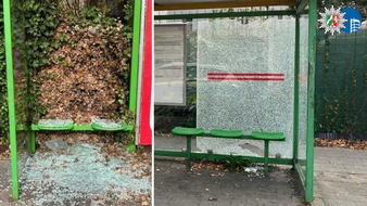 Polizeipr&auml;sidium Oberhausen: POL-OB: Neun Bushaltestellen im Oberhausener Stadtgebiet besch&auml;digt - Polizei sucht Zeugen