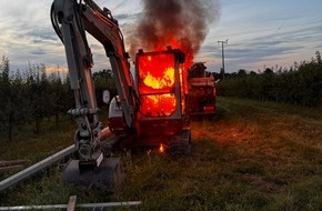 Polizeidirektion Landau: POL-PDLD: Winden - Brand eines Baggers