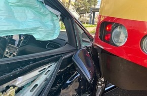 Polizeidirektion Landau: POL-PDLD: Wörth - Unfall zwischen Straßenbahn und Auto