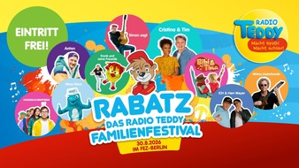 Radio TEDDY: Wir machen wieder richtig RABATZ! Das gro&szlig;e Radio TEDDY-Familienfestival am 30. August 2026 im FEZ-Berlin