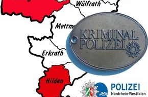 Polizei Mettmann: POL-ME: Einbrüche aus dem Kreisgebiet - Ratingen / Hilden - 1904157