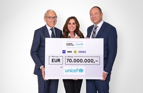 UNICEF Deutschland: Stiftung „United Internet for UNICEF“: 70 Millionen Euro für Kinder in Not