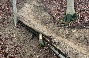 Polizeiinspektion Nienburg / Schaumburg: POL-NI: Lauenau - Illegaler Mountainbiketrail im Deister errichtet