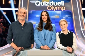 ARD Das Erste: "Team Kulinarik" gegen den Olymp: Christian Rach und Cornelia Poletto bei Esther Sedlaczek / "Quizduell-Olymp" am Freitag, 10. Februar 2023, 18:50 Uhr im Ersten