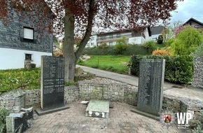 Polizeiinspektion Kusel und Polizeiwache Schönenberg-Kübelberg: POL-PIKUS: Kriegerdenkmal beschädigt