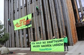 Robin Wood e.V.: Kletterprotest beim Holzkonzern Ziegler in der Oberpfalz