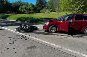 Polizeidirektion Landau: POL-PDLD: Verkehrsunfall mit schwerverletztem Motorradfahrer