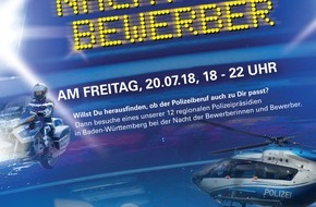 Polizeipräsidium Freiburg: POL-FR: Waldshut-Tiengen: Die Polizei Baden-Württemberg sucht Nachwuchs - Nacht der Bewerberinnen und Bewerber 2018.