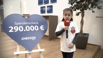 CHECK24 GmbH: "CHECK24 hilft" spendet 290.000 Euro an "Ein Herz für Kinder"