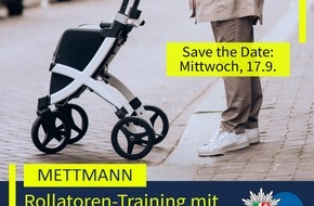 Polizei Mettmann: POL-ME: Rollator-Training und Beratung: Polizei beteiligt sich am Mettmanner Seniorentag - 2509037