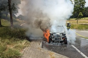 Feuerwehr Radolfzell: FW-Radolfzell: Fahrzeugbrand auf der B 33