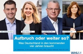 WHU - Otto Beisheim School of Management: Diskussionsrunde mit Bundestagskandidaten an der WHU