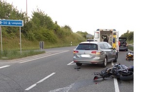 Polizeidirektion Neustadt/Weinstraße: POL-PDNW: Vorfahrt missachtet - Kradfahrer schwer verletzt