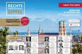 prmagazin: Rechtskommunikationsgipfel 2019 am 12. November in München / Programm und Anmeldung