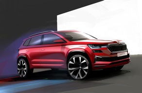 Skoda Auto Deutschland GmbH: Zwei Designskizzen geben ersten Ausblick auf den modernisierten ŠKODA KAROQ