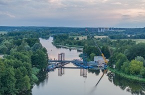 Budimex Bau GmbH: Budimex hat eine wichtige Phase beim Bau der Brücke in Liepe abgeschlossen